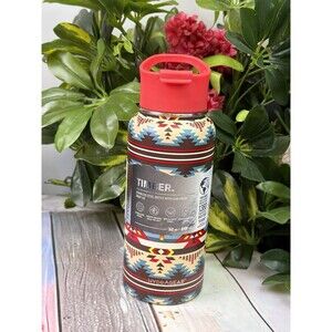 Hydragear Timber 32oz Stainless Steel Bottle Red Snap Lid Southwest Pattern
